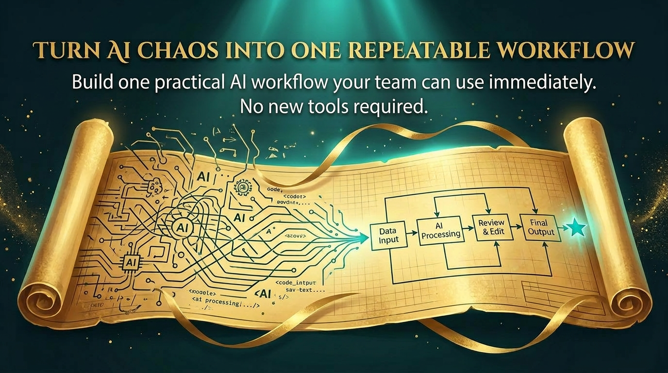 Illustration of a workflow blueprint, representing one repeatable AI system
